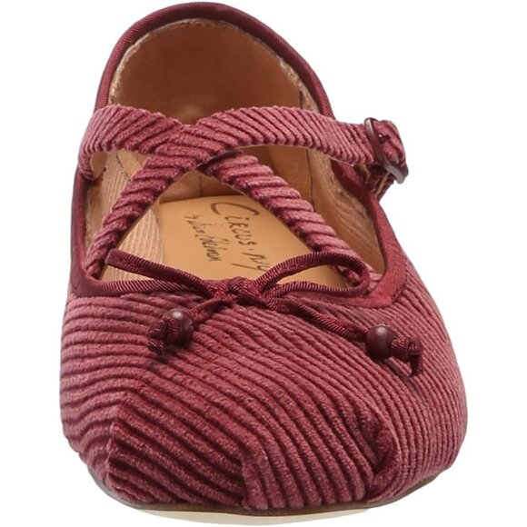 Circus NY by Sam Edelman Women's Spiced Plum Fabric Cross Strap Ballet Flat - Picture 2 of 7